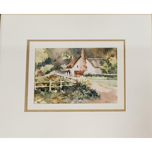 397 - DIGBY (LATE 20TH/EARLY 21ST CENTURY) PAIR OF WATERCOLOURS OF COTTAGE SCENES, SIGNED, 10.5X15.5CM, FR... 