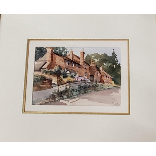 397 - DIGBY (LATE 20TH/EARLY 21ST CENTURY) PAIR OF WATERCOLOURS OF COTTAGE SCENES, SIGNED, 10.5X15.5CM, FR... 