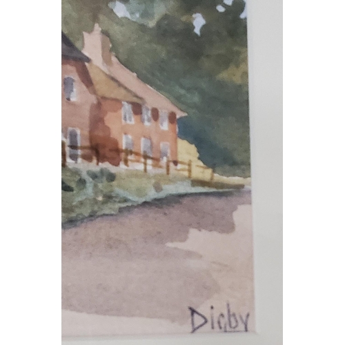 397 - DIGBY (LATE 20TH/EARLY 21ST CENTURY) PAIR OF WATERCOLOURS OF COTTAGE SCENES, SIGNED, 10.5X15.5CM, FR... 