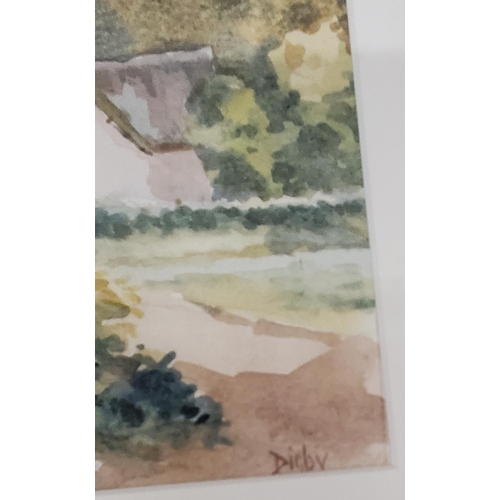 397 - DIGBY (LATE 20TH/EARLY 21ST CENTURY) PAIR OF WATERCOLOURS OF COTTAGE SCENES, SIGNED, 10.5X15.5CM, FR... 