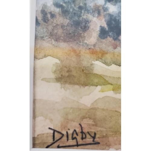 398 - DIGBY (LATE 20TH/EARLY 21ST CENTURY) THATCHED COTTAGE, WATERCOLOUR, SIGNED, 10X12.5CM, FRAMED AND GL... 