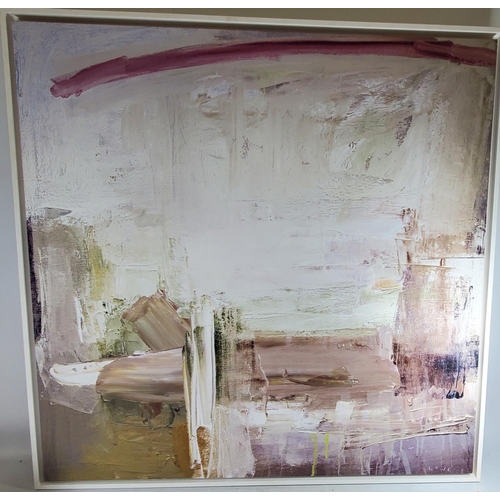 405 - A LARGE OIL ON BOARD SIGNED BEN LOWE, 90CM X 90CM