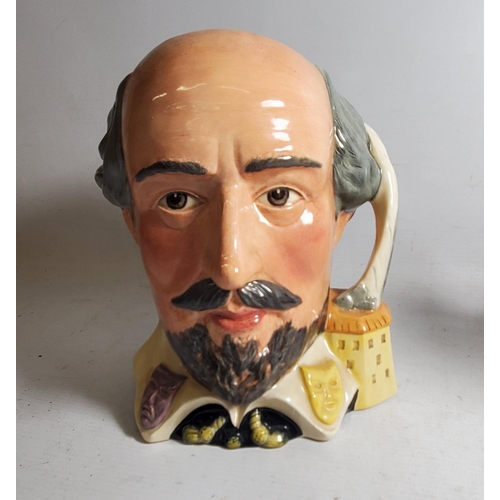 770 - TWO LARGE ROYAL DOULTON TOBY JUGS - WILLIAM SHAKESPEARE AND TOWN CRIER