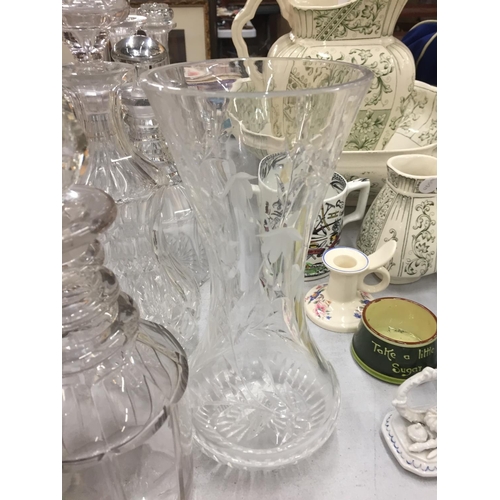 862 - A COLLECTION OF GEORGIAN DECANTERS AND OTHER GLASSWARES