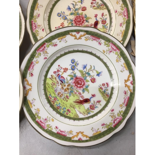 880 - A QUANTITY OF COALPORT WITH BIRD AND FLORAL PATTERN TO INCLUDE PLATES, AND TWO SERVING DISHES PLUS A... 