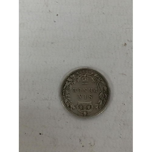 618 - A VICTORIAN SILVER SIXPENCE 1887