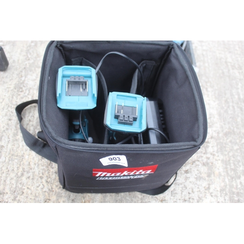 903 - 2 MAKITA LITHIUM DRILLS AND CHARGER  NO VAT