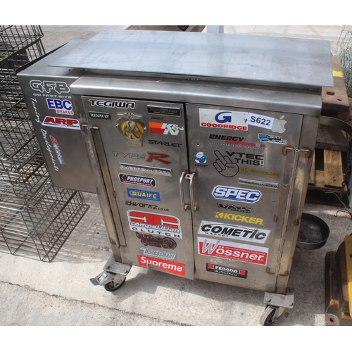 959 - STAINLESS STEEL CABINET  NO VAT