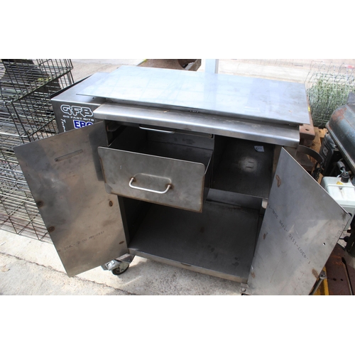 959 - STAINLESS STEEL CABINET  NO VAT