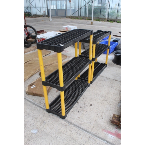 977 - 6 TIERS OF PLASTIC SHELVING  NO VAT