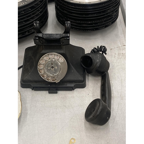 163 - A VINTAGE BAKELITE TELEPHONE WITH DRAWER