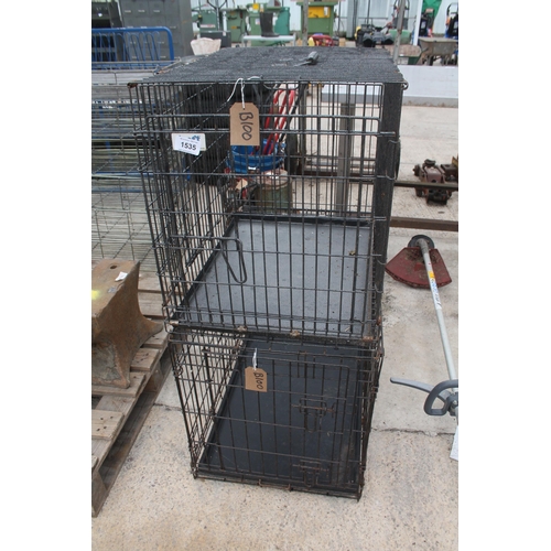 1535 - 2 DOG CAGES  NO  VAT