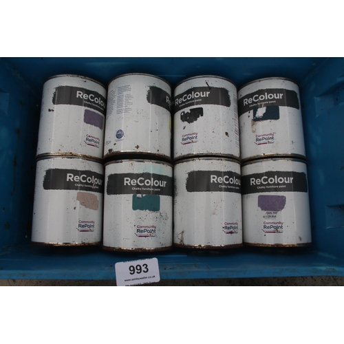 993 - 8 TINS OF  RECOLOUR   NO VAT