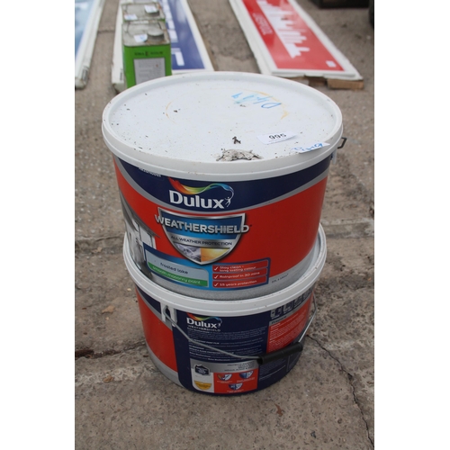 995 - 2 DULUX WEATHERSHIELD 10LTR NO VAT