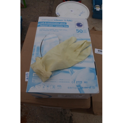 998 - 2 X 500 RUBBER GLOVES  NO VAT