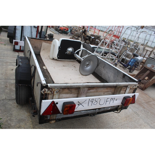 120 - A CAR TRAILER WITH A HEAVY DUTY WINCH NO VAT