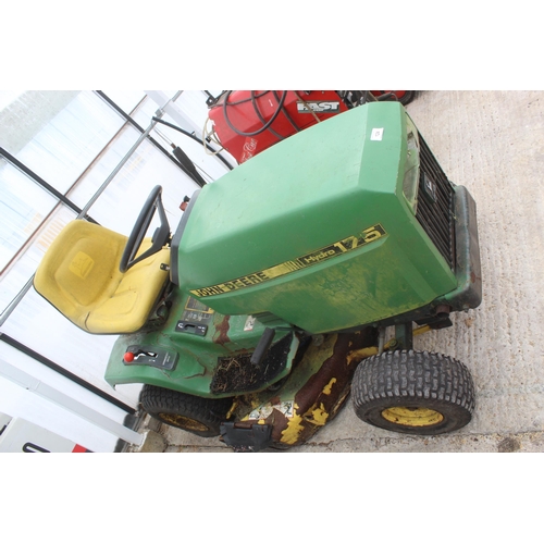 124 - JOHN DEERE HYDRO 175 RIDE ON MOWER  NO VAT