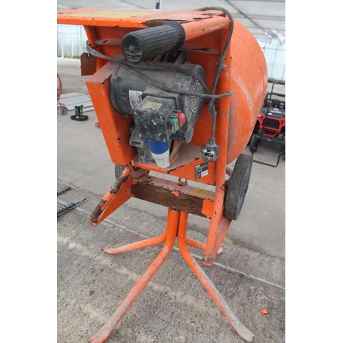 16 - A BELLE MINI 150 ELECTRIC CEMENT MIXER WITH STAND & COVER NO VAT