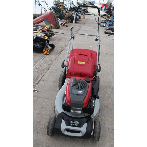 A MOUNTFIELD SP535 HW LAWN MOWER WITH A HONDA 160 OHC EGINE WITH A AUTO CKOKE SYSTEM VAT