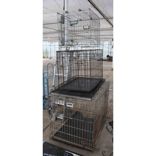 398 - 3 DOG CAGES  NO VAT