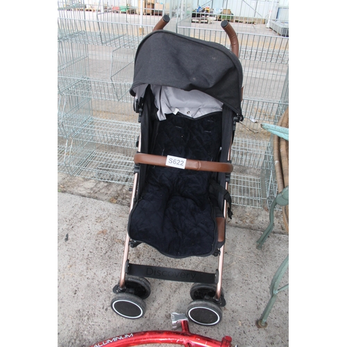 489 - 2 WICKER CHAIRS INCLUDING ELEPHANT, PRAM AND BIKE FRAME  NO VAT