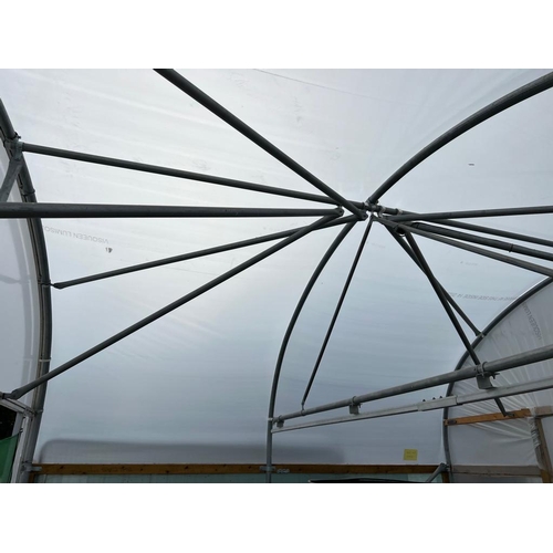 182 - TWO BAY WIDE (36') AND TWO SECTION LONG (20') LONG  POLY TUNNEL, TO INCLUDE ONLY THE HEAVY DUTY PIPE... 