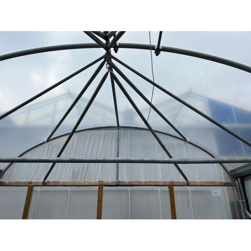 182 - TWO BAY WIDE (36') AND TWO SECTION LONG (20') LONG  POLY TUNNEL, TO INCLUDE ONLY THE HEAVY DUTY PIPE... 