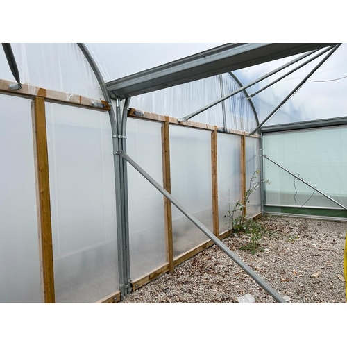 182 - TWO BAY WIDE (36') AND TWO SECTION LONG (20') LONG  POLY TUNNEL, TO INCLUDE ONLY THE HEAVY DUTY PIPE... 