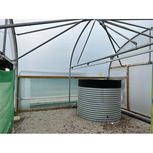 182 - TWO BAY WIDE (36') AND TWO SECTION LONG (20') LONG  POLY TUNNEL, TO INCLUDE ONLY THE HEAVY DUTY PIPE... 