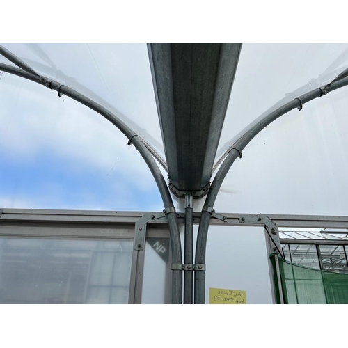 182 - TWO BAY WIDE (36') AND TWO SECTION LONG (20') LONG  POLY TUNNEL, TO INCLUDE ONLY THE HEAVY DUTY PIPE... 