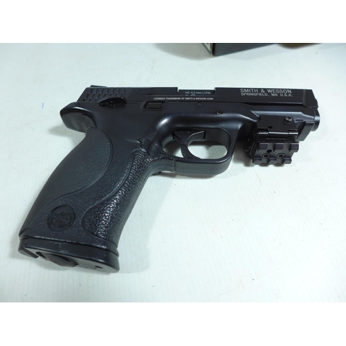 403 - A BOXED SMITH AND WESSON M+P 40 CO2 BB GUN, LENGTH 20CM