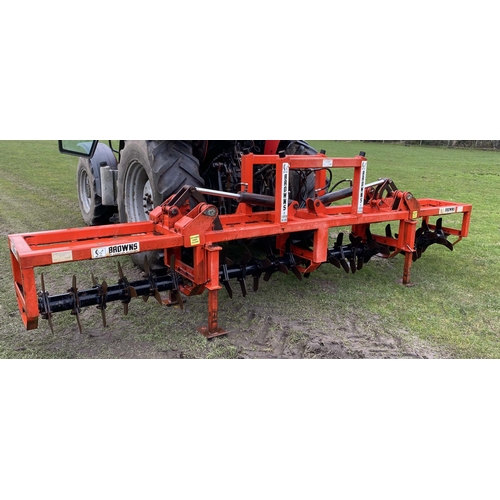 229 - A BROWNS SLITMASTER 4 METRE HYDRAULIC FOLDING GRASS SLITTER WITH MANUAL + VAT