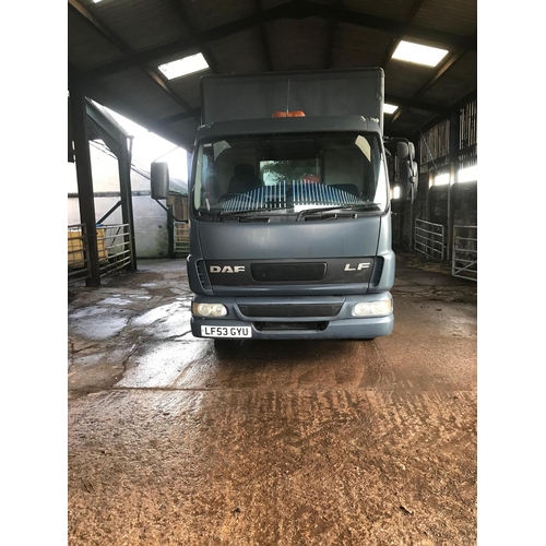 209 - A DAF FA LF45.160 HORSE BOX LF53GYU FIRST REG 05/01/04 MOT 31/07/24 6 RECENT NEW TYRES COOKER FRIDGE... 