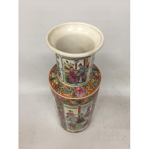 434 - A LARGE MODERN ORIENTAL VASE WITH BIRD AND FLORAL DESIGN