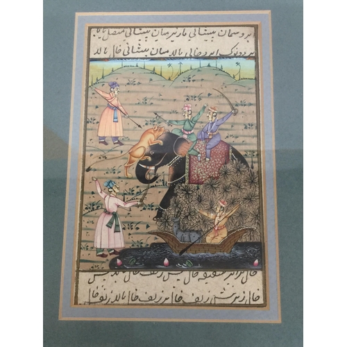 445 - A PAIR OF FRAMED ORIENTAL SILK BATTLE SCENE PICTURES