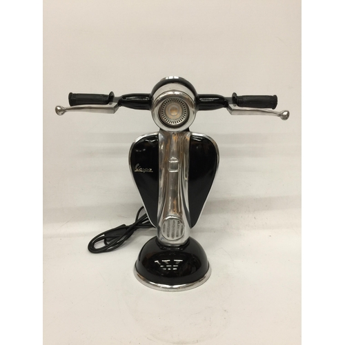 16 - A BLACK VESPA SCOOTER TABLE LAMP