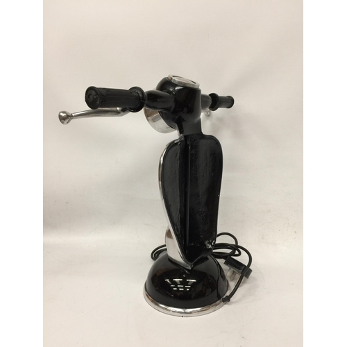 16 - A BLACK VESPA SCOOTER TABLE LAMP
