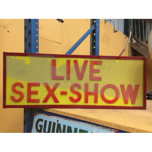 50 - A 'LIVE SEX SHOW' ILLUMINATED BOX SIGN