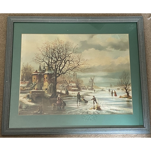 50 - A STEVEN SCHOLES (BRITISH, B.1952) OIL PAINTING OF A WINTER SCENE, FRAMED, 55 X 65CM