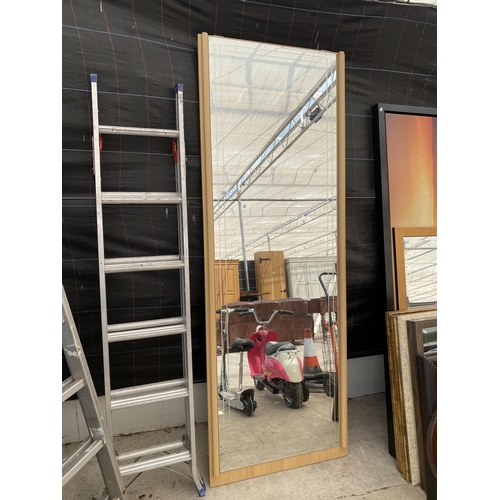 2057 - A TALL DRESSING ROOM MIRROR (HEIGHT 215CM)