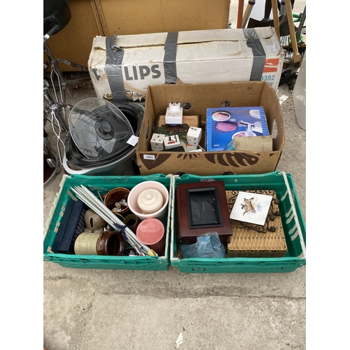 2064 - FOUR BOXES OF HOUSEHOLD CLEARANCE ITEMS