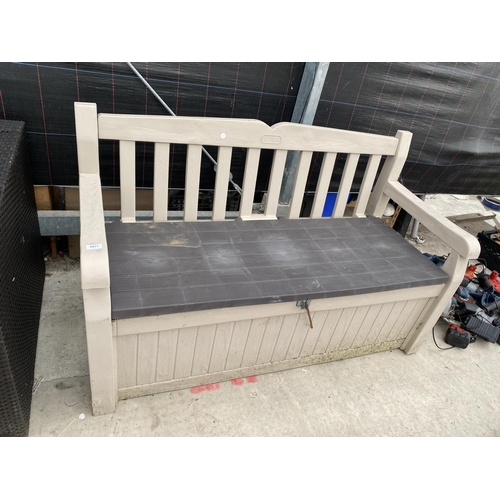 2077 - A KETER GARDEN BENCH AND STORAGE UNIT