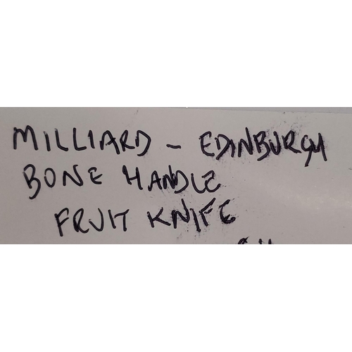 173 - A MILLIARD, EDINBURGH BONE HANDLED FRUIT KNIFE