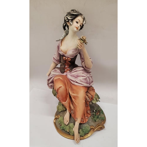 179 - FOUR PIECES OF VINTAGE CAPODIMONTE STYLE LARGE FIGURES