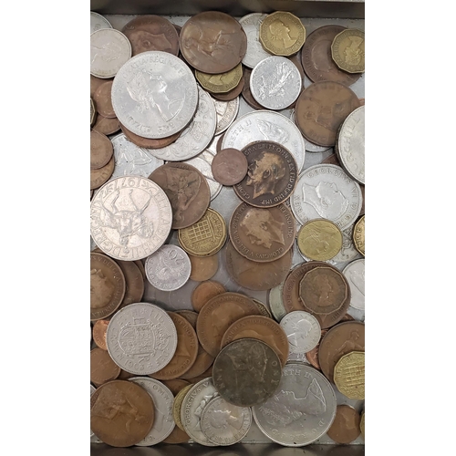 182 - A COLLECTION OF PRE-DECIMAL COINS TO INCLUDE COMMEMORATIVE CROWNS, THREEPENNY BITS, PENNIES, ETC PLU... 