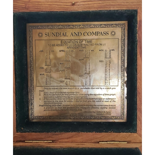 202 - A BOXED BRASS SUNDIAL COMPASS - J H STEWARD