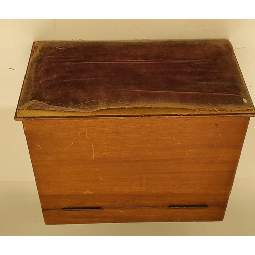 246 - AN INLAID MAHOGANY STATIONERY BOX