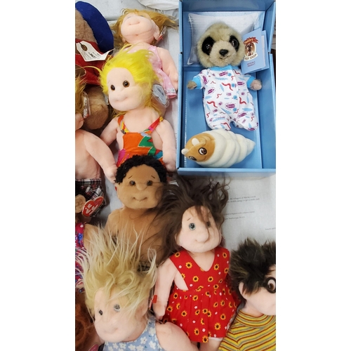 264 - A LARGE COLLECTION OF CUDDLY TOYS TO INCLUDE PADDINGTON BEAR TY BEANIE KIDS, ETC