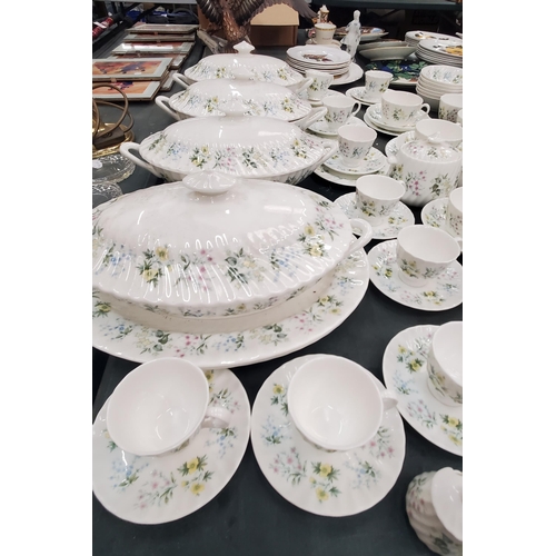 277 - A LARGE QUANTITY OF MINTON 'SPRING VALLEY' DINNER AND TEAWARE TO INCLUDE FOUR LARGE LIDDED TUREENS, ... 