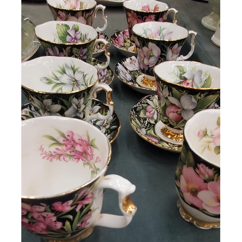 281 - EIGHT ROYAL LBERT 'PROVINCIAL FLOWERS' CUPS AND SIX SAUCERS, CABINET PLATES TO INCLUDE ROYAL DOULTON... 